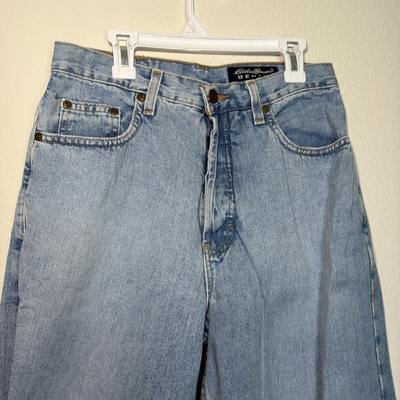 Vintage Eddie Bauer Blue Straight Leg Jeans Button Fly size 8 - Picture 2 of 6